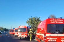 choque em cadeia na A1 sacavém