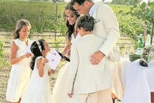 Ricardo e Francisca Pereira com os filhos Vicente, Francisca e Julieta