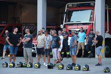 Bombeiros em protesto no quartel dos Sapadores de Setúbal