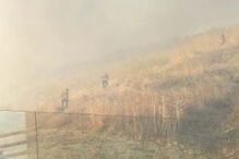 Incêndio deflagra numa zona de mato em Algés	