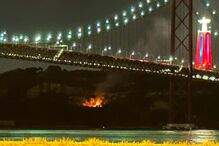 Incêndio perto do Cristo Rei