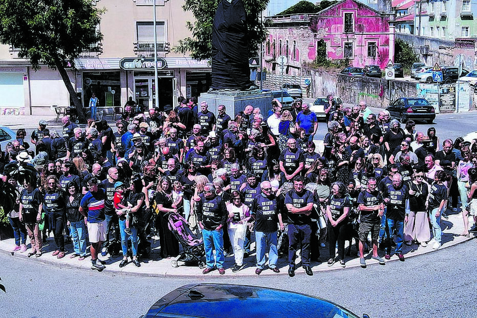 manifestantes, hospital, Caldas da Rainha 