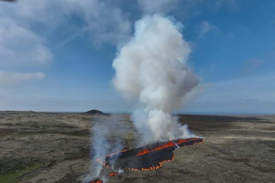 Vulcão em erupção na Islândia