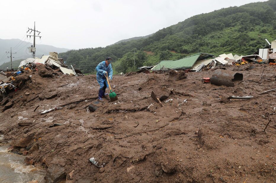 Fortes chuvas abalam a Coreia do Sul