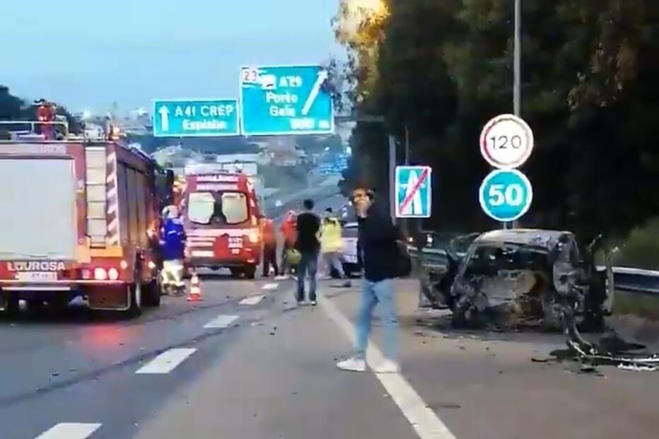 Choque em cadeia em Espinho