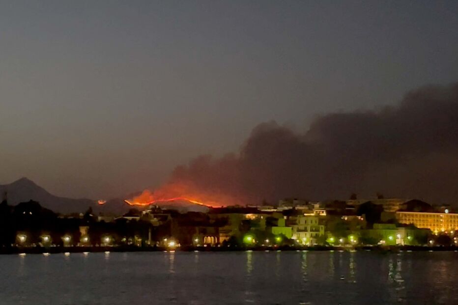 Incêndio na ilha de Corfu, Grécia