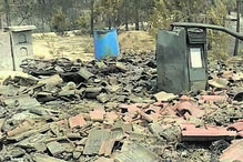 Destroços do alojamento, após o fogo