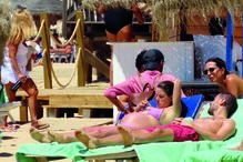 O jogador e a modelo estiveram na Quinta do Lago um dia antes da Supertaça Europeia 