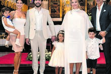 Família reunida no batizado e aniversário da sobrinha de CR7