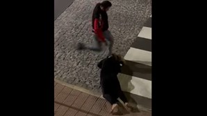 Homem filmado a pontapear companheira deitada no chão em rua de Grândola