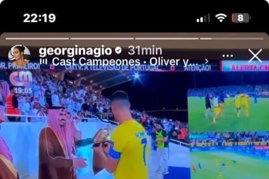 Georgina Rodríguez vê a vitória de Cristiano Ronaldo na CMTV