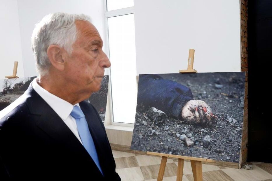 Marcelo Rebelo de Sousa durante visita à Igreja de Santo André 