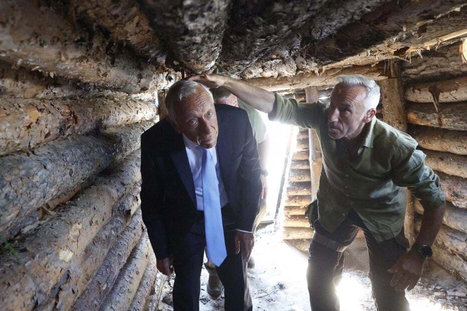 Marcelo visitou as trincheiras numa aldeia perto de Bucha