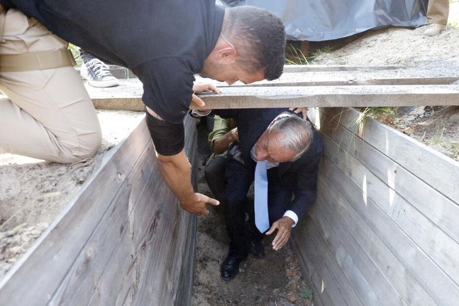 Marcelo visitou as trincheiras numa aldeia perto de Bucha