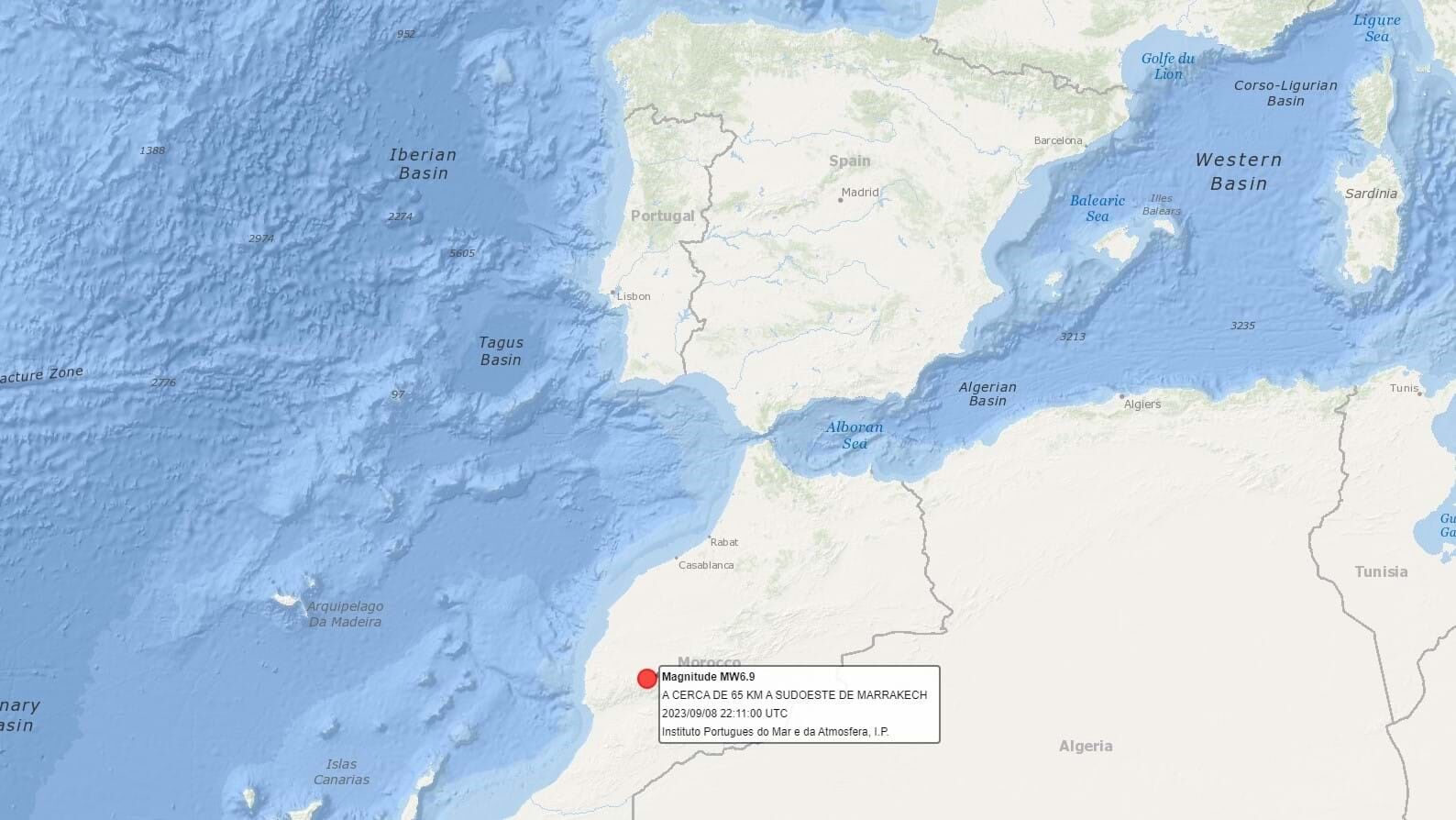 At least five people died in an earthquake in Morocco that was felt in Portugal
