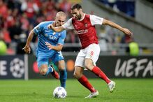 Abel Ruiz, jogador do Sp. Braga, no encontro da Liga dos Campeões frente ao Nápoles
