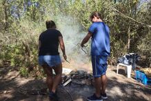 Várias pessoas vivem agora em tendas na QUinta dos Ingles, perto da praia de Carcavelos