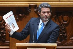 André Ventura durante o debate parlamentar da moção de censura do Chega ao Governo