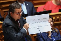 Joaquim Miranda Sarmento, líder parlamentar do PSD, durante o debate da moção de censura do Chega ao Governo
