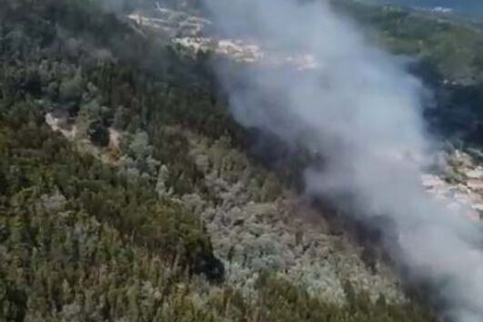 Seis meios aéreos combatem incêndio em Góis