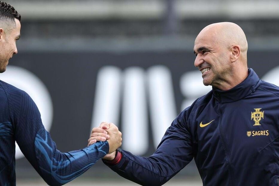 Cristiano Ronaldo com Roberto Martínez