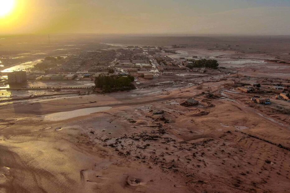 Rasto de destruíçao após tempestade 'Daniel' na Líbia