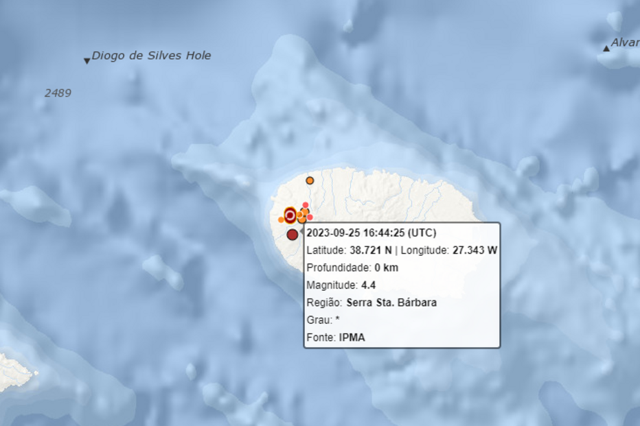 Abalo sentido na Ilha Terceira