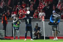 Bruma festeja, como é habitual, a soprar um balão. Segundo golo do Sp. Braga deu o empate frente ao Union Berlim na Champions