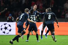 Jogadores do Sp. Braga comemoram golo da vitória frente ao Union Berlim