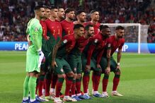 Seleção portuguesa antes do encontro com a Eslováquia