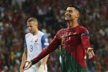 Cristiano Ronaldo no jogo com a Eslováquia