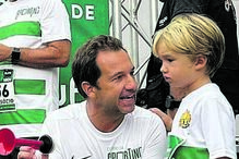Frederico Varandas na corrida com os dois filhos e a mulher