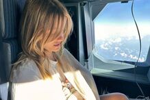 Kelly Bailey com o filho Vicente Blue