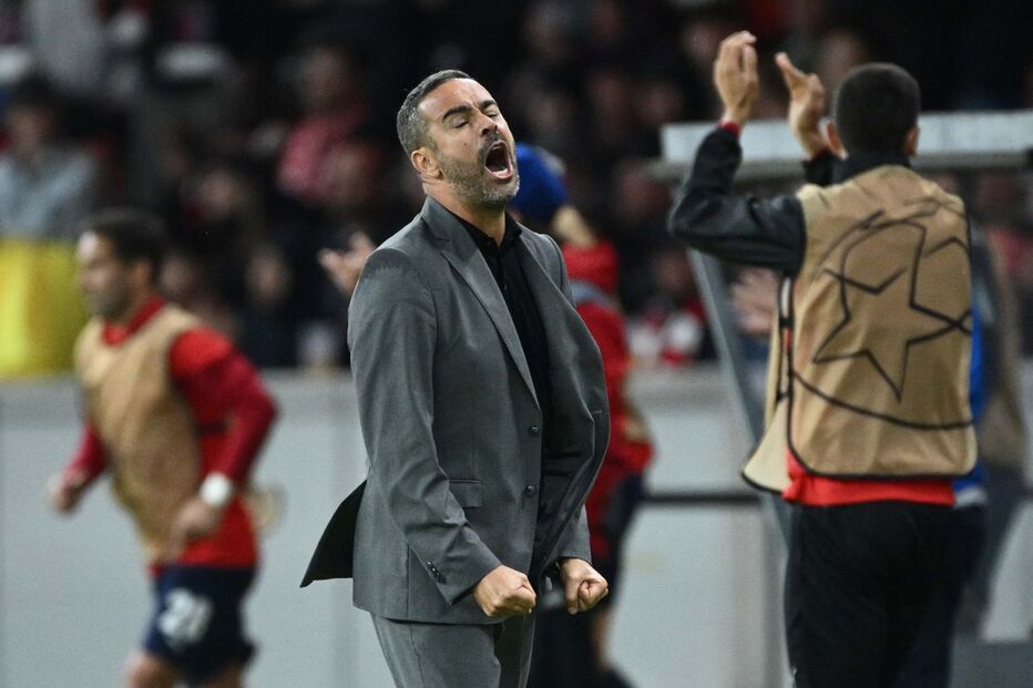 Artur Jorge, treinador do Sp. Braga, celebra segundo golo frente ao Union Berlim na Champions