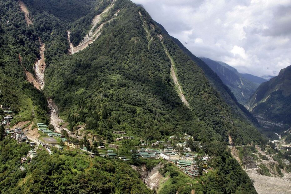 Sikkim, índia, cheias