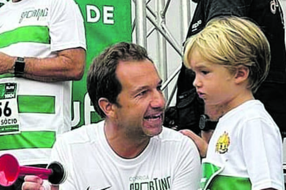 Frederico Varandas na corrida com os dois filhos e a mulher