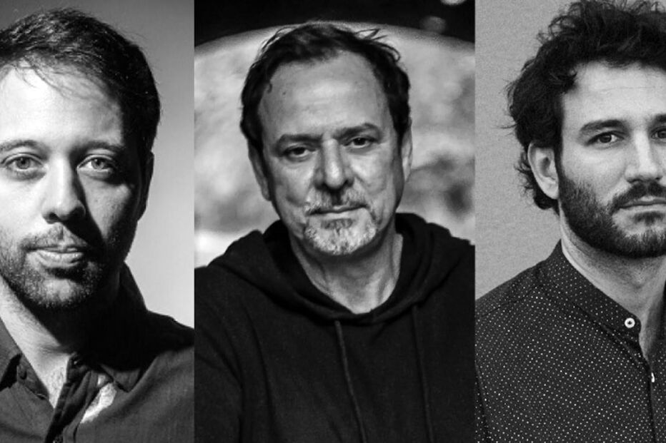 Marco Oliveira, Márcio Faraco, e Hugo Arán do trio Cada Um Canta Uma