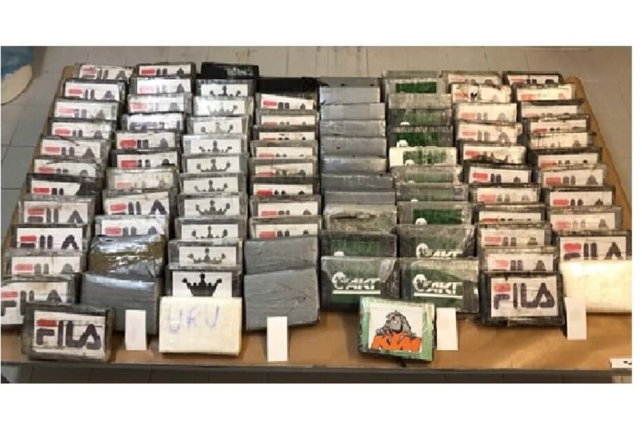 Foram apreendidos 100 kg de cocaína