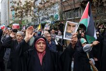 Manifestantes protestam no Irão contra autoridades israelitas