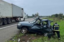 Colisão rodoviária na A1 junto à saída para a Mealhada