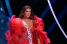 Marina Machete no palco do Miss Universo