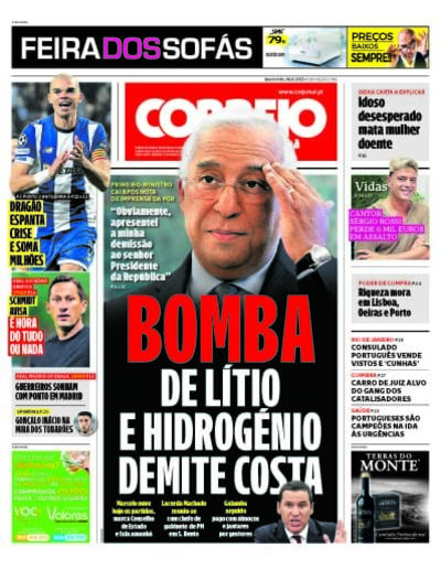 Capa de quarta-feira, 08 de novembro de 2023