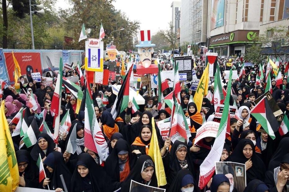 Manifestantes protestam no Irão contra autoridades israelitas