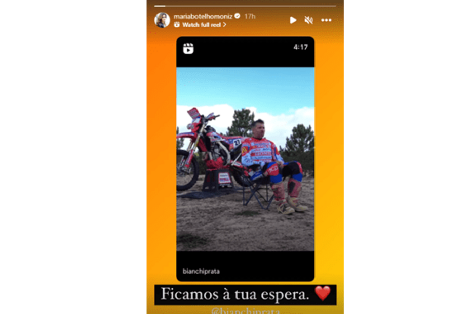 Maria Botelho Moniz deixa mensagem ao companheiro, Pedro Bianchi Prata