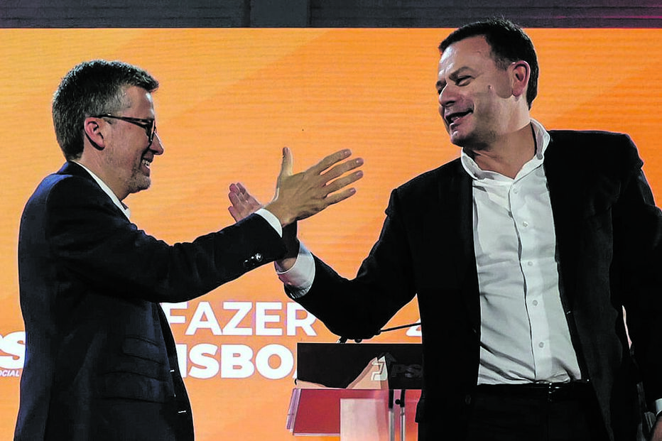 Montenegro esteve com Carlos Moedas para assinalar dois anos de mandato na Câmara de Lisboa