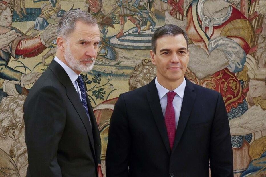 Pedro Sánchez e o rei Filipe VI
