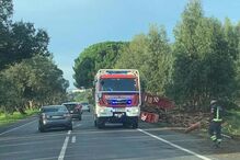 Despiste de camião em Setúbal