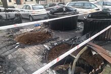 Incêndio com origem em ecoponto causa danos em viaturas