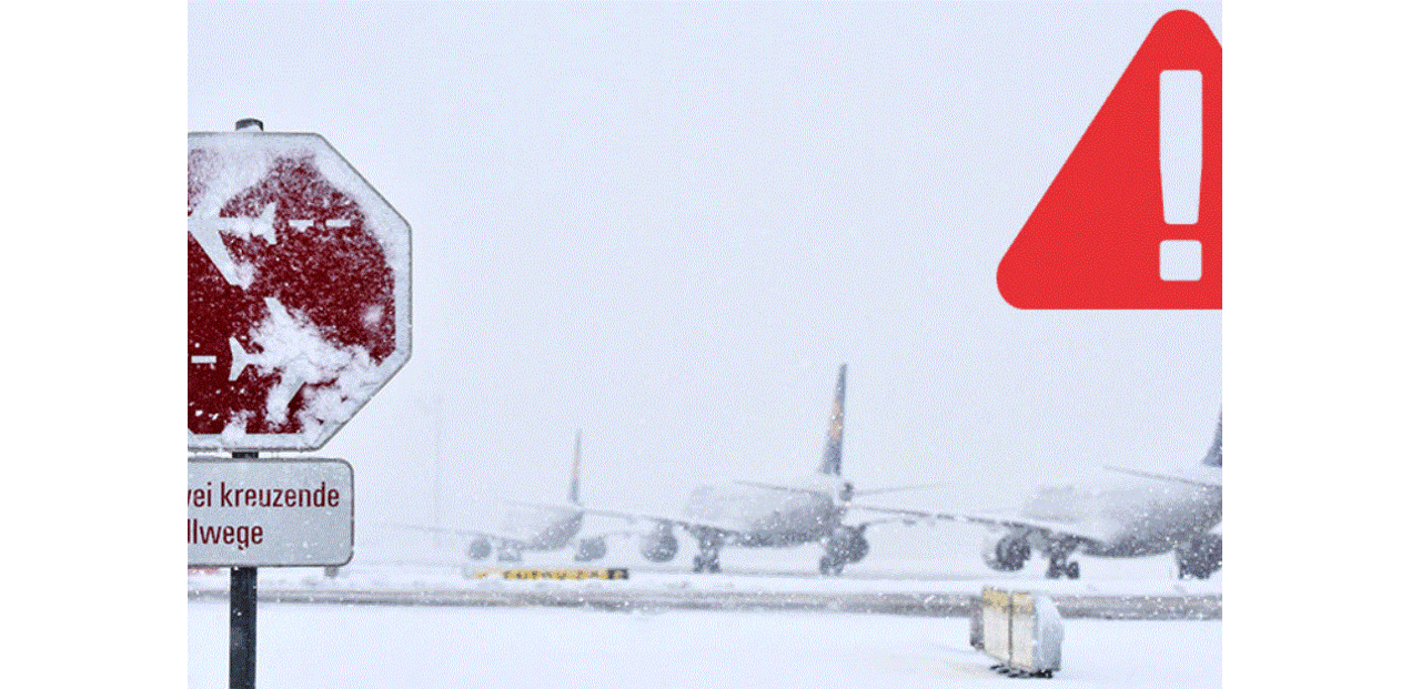 Forte queda de neve suspendeu tráfego aéreo no aeroporto de Munique
