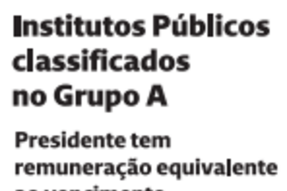 Institutos Públicos classificados no Grupo A